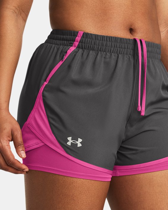 Women's UA Fly-By 2-in-1 Shorts in Gray image number 3